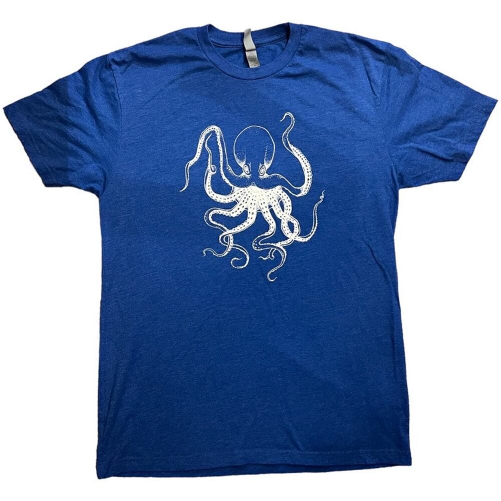 Fisherman's Daughter Octopus Graphic Tee Shirt Next Level Apparel M Blue White